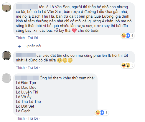 Nhờ tổ tư vấn trên mạng nghĩ giúp tên cho con sơ sinh họ Lò, ông bố trẻ khóc ròng với gợi ý Lò Xo, Lò Bát Quái - Ảnh 2.