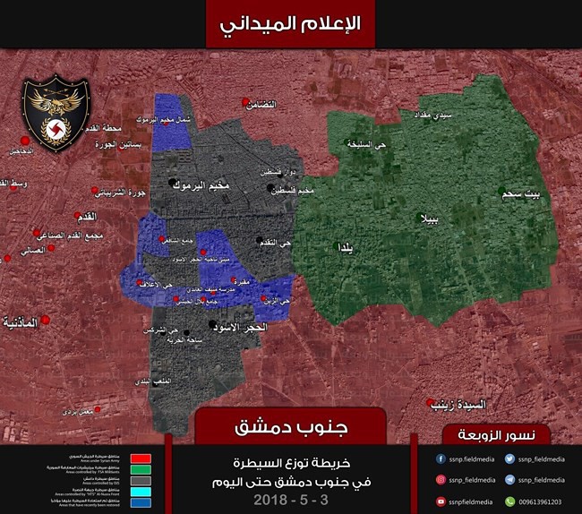 Nga giội lửa, quân đội Syria hợp vây chia cắt IS trong nồi hầm nam Damascus - Ảnh 1.