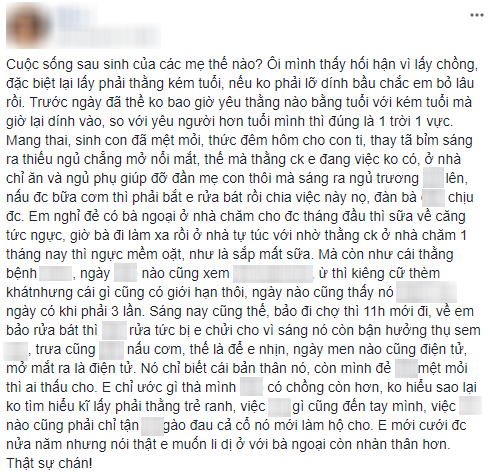 Tâm sự lấy chồng kém tuổi đến trông con cũng chia, ngày ngày chỉ biết chơi game khiến chị em đau xót - Ảnh 1.