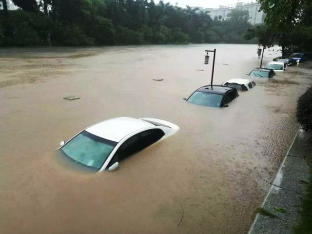 Trung Quốc: Những hình ảnh dở khóc dở cười trong mùa bão lũ ngập lụt - Ảnh 1.