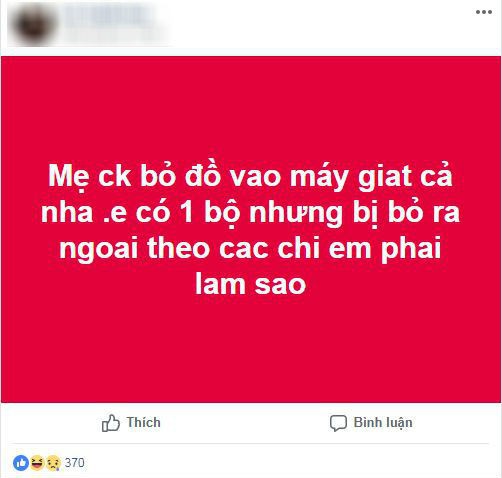 Nàng dâu ấm ức vì mẹ chồng giặt đồ của cả nhà, chỉ chừa duy nhất một bộ của mình ra, dân mạng hiến kế cách trả đũa - Ảnh 1.