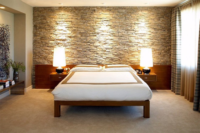  17 kiểu phòng ngủ với tường đá và gạch thô đáp ứng mọi sở thích của người chuộng phong cách này - Ảnh 4.