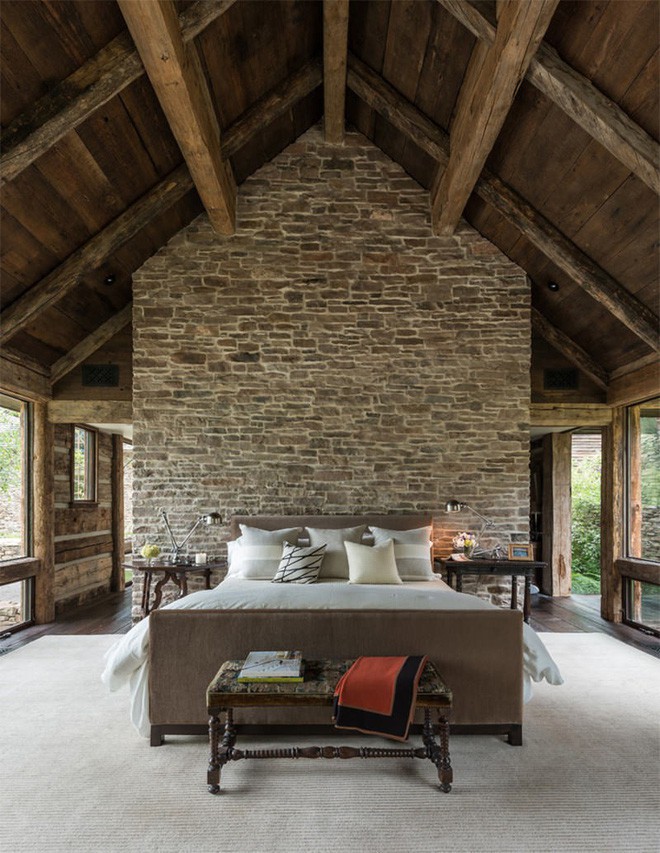  17 kiểu phòng ngủ với tường đá và gạch thô đáp ứng mọi sở thích của người chuộng phong cách này - Ảnh 6.