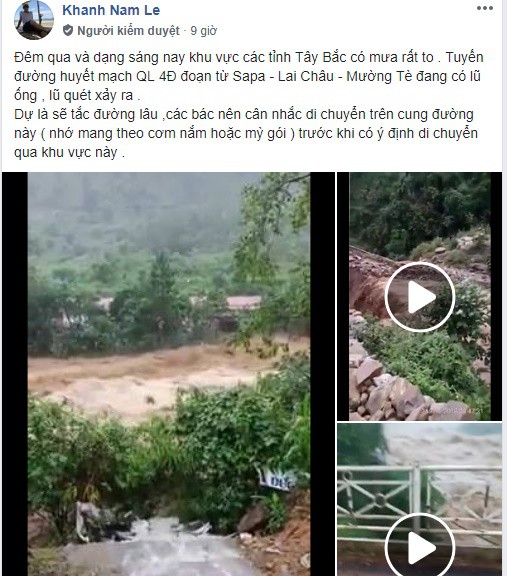 Clip mưa lũ, sạt lở ở Lai Châu liên tục được chia sẻ trên mạng xã hội  - Ảnh 1.