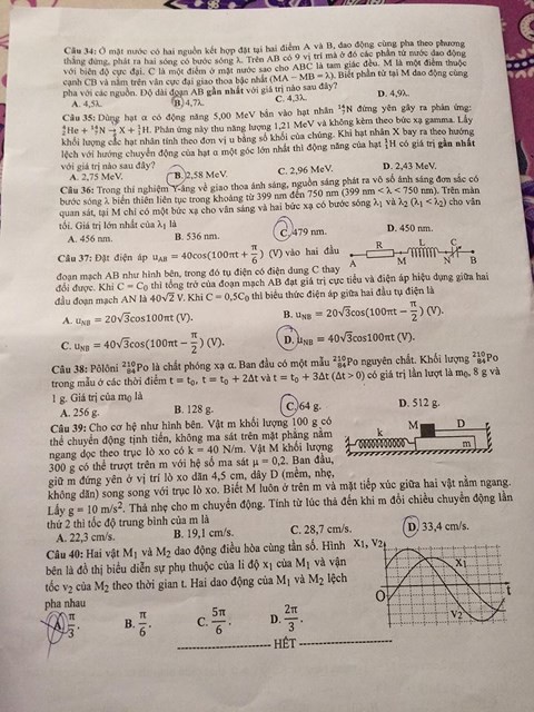 Gợi ý đáp án 24 mã đề thi môn Vật lý kỳ thi THPT Quốc gia 2018 - Ảnh 13.