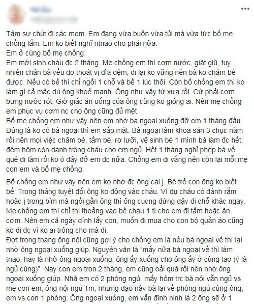  Than thở chuyện sinh nở nhờ bố đẻ lên chăm nhưng bị bố chồng cho nằm đất, cô nàng không ngờ bị mắng té tát  - Ảnh 1.