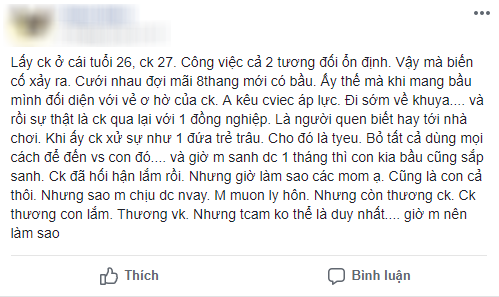 Con vừa tròn tháng đã hay tin bồ nhí của chồng cũng sắp sinh, cô vợ trẻ uất nghẹn hỏi chị em: Nên giữ hay buông?  - Ảnh 1.
