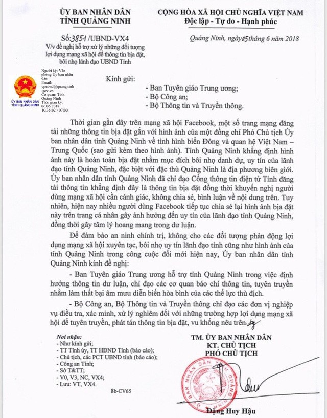 Phó Chủ tịch tỉnh Quảng Ninh lại bị bôi nhọ, bịa đặt trên mạng xã hội - Ảnh 2.