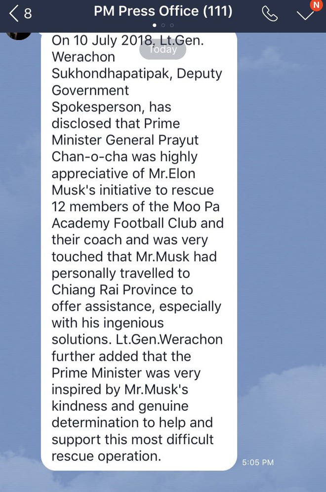 Thủ tướng Thái Lan bày tỏ sự cảm kích trước thiện chí của tỷ phú Elon Musk - Ảnh 1.