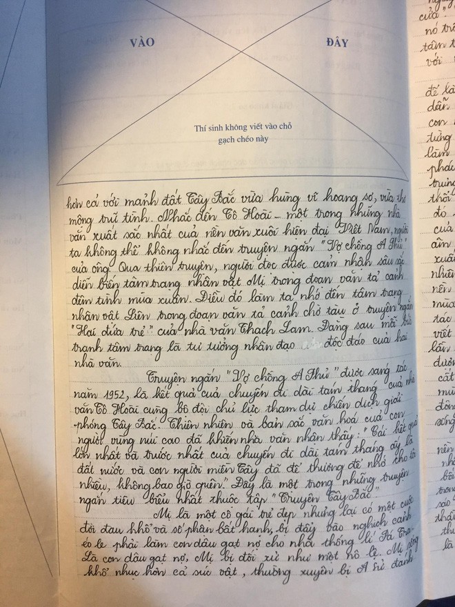 Cậu bạn đẹp trai đạt 9.75 điểm môn Ngữ Văn: Viết kín 8 mặt giấy, chữ nắn nót đến tận dòng cuối cùng - Ảnh 3.