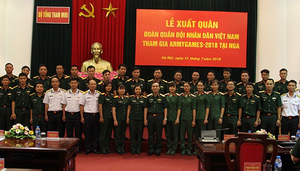 Lễ xuất quân Đoàn Quân đội nhân dân Việt Nam tham gia Army Games - 2018 tại Nga - Ảnh 1.