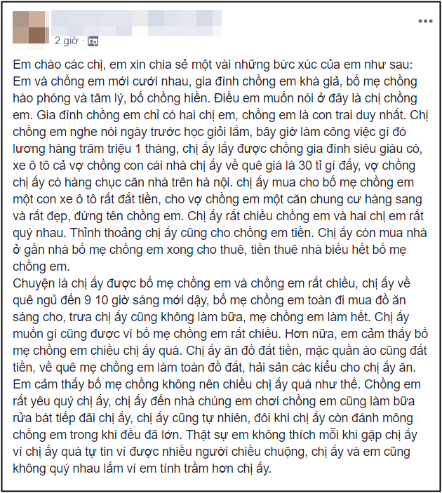 Được chị chồng cho chung cư hạng sang, em dâu vẫn tị nạnh ghen ghét vì thấy chị được bố mẹ chiều hết nấc - Ảnh 1.