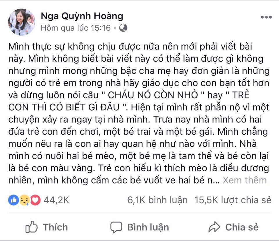 “Cháu nó còn nhỏ, biết gì đâu”: Câu nói dậy sóng mạng xã hội Việt, ai cũng muốn góp ý kiến - Ảnh 1. “Cháu nó còn nhỏ, biết gì đâu”: Câu nói dậy sóng mạng xã hội Việt, ai cũng muốn góp ý kiến - Ảnh 1.