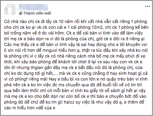 Ấm ức vì mẹ chồng giữ phòng riêng cho con gái đã yên bề gia thất, dâu trẻ không ngờ bị ném đá tới tấp - Ảnh 1.