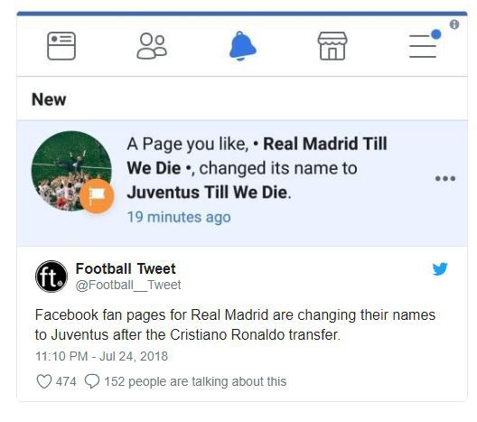 Hiệu ứng Ronaldo: trang mạng fan Real đổi tên, sang ủng hộ Juventus - Ảnh 1.