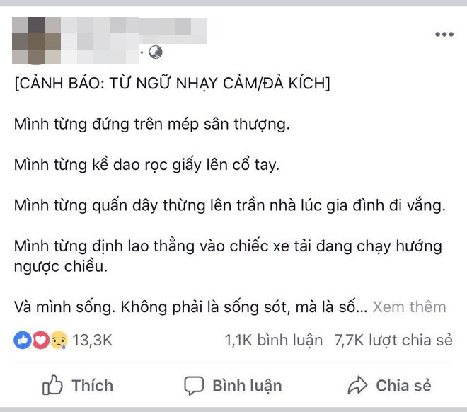 Sau lần tự tử bất thành, cô gái gây “bão” mạng với tâm thư tiết lộ quyết định cuối cùng - Ảnh 1.