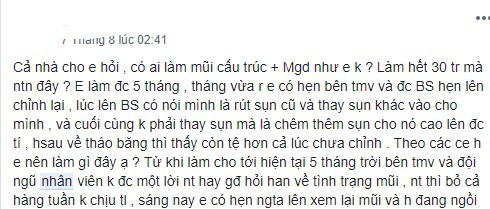 Bỏ 30 triệu đồng phẫu thuật thẩm mỹ, cô gái đau đớn bị lệch mũi - Ảnh 1.