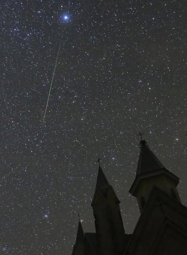 sao băng Perseid, đêm, bầu trời đen: \