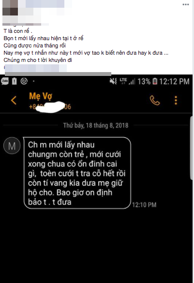 Mẹ vợ nhắn tin đòi giữ hộ vàng cưới sau nửa tháng ở rể, thanh niên bối rối đăng đàn hỏi xin lời khuyên - Ảnh 1.