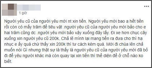 Tố người yêu cũ của bạn trai “tư cách kém” khi xin 200 nghìn, cô gái bị hội chị em nhắc nhở điều này - Ảnh 1.