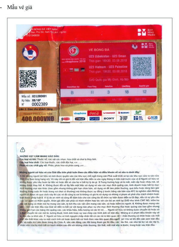 Xuất hiện vé giả xem U23 Việt Nam - Ảnh 2.