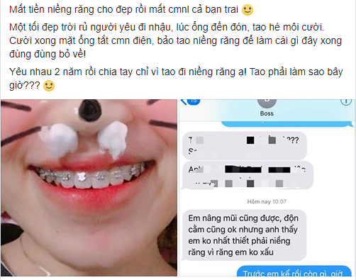 Cô gái tội nghiệp đăng đàn thở than về tình huống éo le: Sau khi làm đẹp cười với người yêu một cái thế là... mất luôn bạn trai - Ảnh 1.