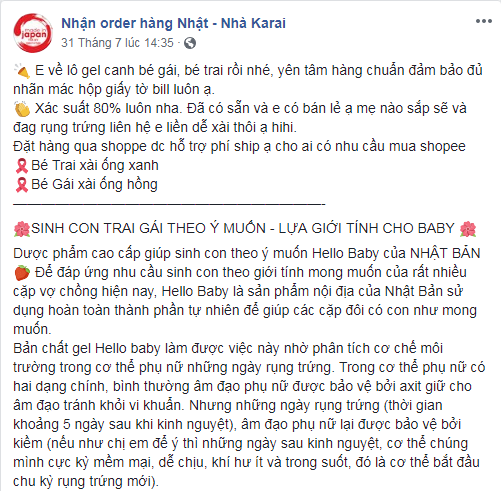 Thực hư về dung dịch giúp mang thai theo ý muốn tràn lan trên mạng xã hội - Ảnh 1.