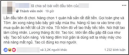 Bạn gái đòi ăn hải sản cùng 2 triệu mua quần áo ngay lần hẹn đầu, chàng trai trả đũa “kém sang” và cái kết - Ảnh 1.