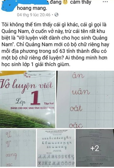 Xôn xao về Vở luyện viết dành cho học sinh tỉnh Quảng Nam - Ảnh 2.