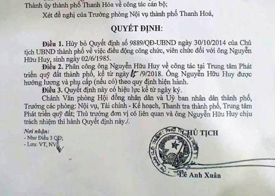 Thanh Hóa: 4 phó phòng mất chức do được bổ nhiệm sai quy định - Ảnh 2.