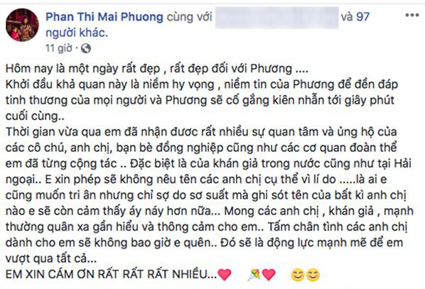 Mai Phương tâm sự sau khi xuất viện: Tôi sẽ cố gắng kiên nhẫn đến giây phút cuối cùng - Ảnh 2.