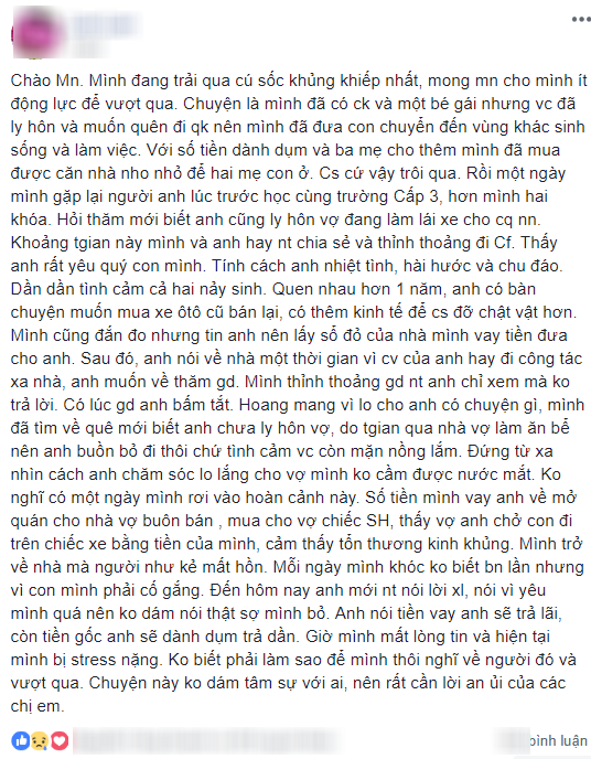 Mẹ đơn thân vô tình là kẻ thứ 3, đã bị lừa tình còn bị bồ dụ cắm sổ đỏ nhà về mua xe cho vợ đi - Ảnh 1.