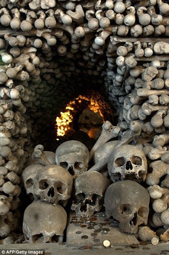 Bên trong nhà thờ được trang trí bằng 70.000 bộ xương người - Ảnh 16.