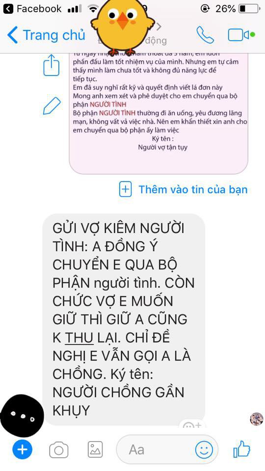 Chị em rộ trào lưu nhắn tin từ chức vợ để chuyển sang bộ phận người tình và đây là phản ứng của các anh chồng - Ảnh 2.