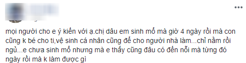 Em chồng tố chị dâu đẻ mổ 4 ngày mà không tự vệ sinh cá nhân, chỉ nằm với ngủ để người khác hầu bị ném đá - Ảnh 1.