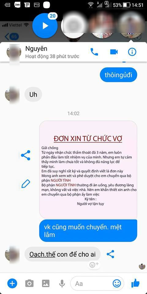 Chị em rộ trào lưu nhắn tin từ chức vợ để chuyển sang bộ phận người tình và đây là phản ứng của các anh chồng - Ảnh 9.