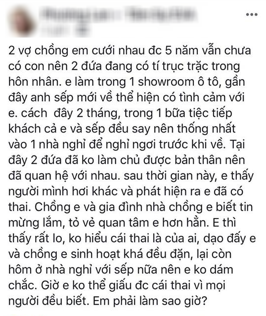 Cô nàng lấy chồng 5 năm chưa con, sau 1 lần lên giường với sếp lại dính bầu, không biết cái thai là của ai bị ném đá - Ảnh 2.