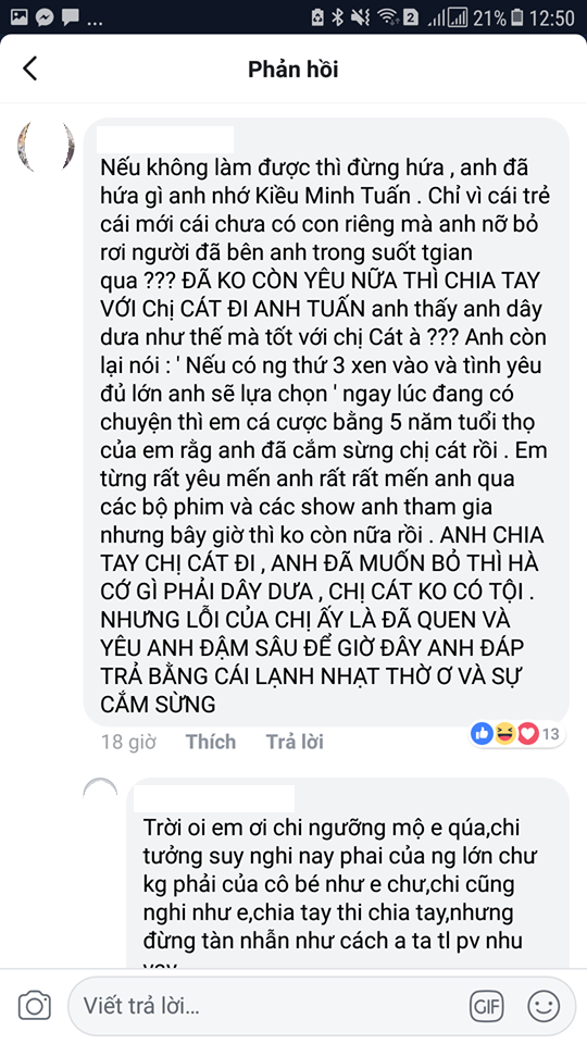 Kiều Minh Tuấn bị fan Cát Phượng ném đá dữ dội vì tuyên bố Nếu có người thứ ba và tình yêu đủ lớn, tôi sẽ lựa chọn” - Ảnh 4.