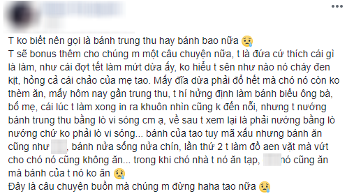 Dân mạng cười ngất với cô gái làm bánh trung thu bằng lò vi sóng, hình thức đã không ra gì mà vị thì cún cũng không chịu ăn - Ảnh 1. Dân mạng cười ngất với cô gái làm bánh trung thu bằng lò vi sóng, hình thức đã không ra gì mà vị thì cún cũng không chịu ăn - Ảnh 1.