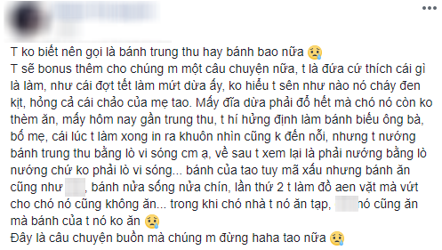 Dân mạng cười ngất với cô gái làm bánh trung thu bằng lò vi sóng, hình thức đã không ra gì mà vị thì cún cũng không chịu ăn - Ảnh 1.