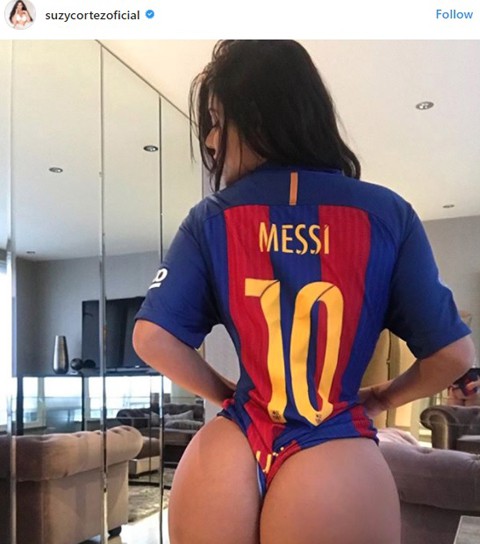 Hoa hậu siêu vòng 3 từng khiến gia đình Messi điêu đứng đăng ảnh nóng chào đón Coutinho tới Barca - Ảnh 2.