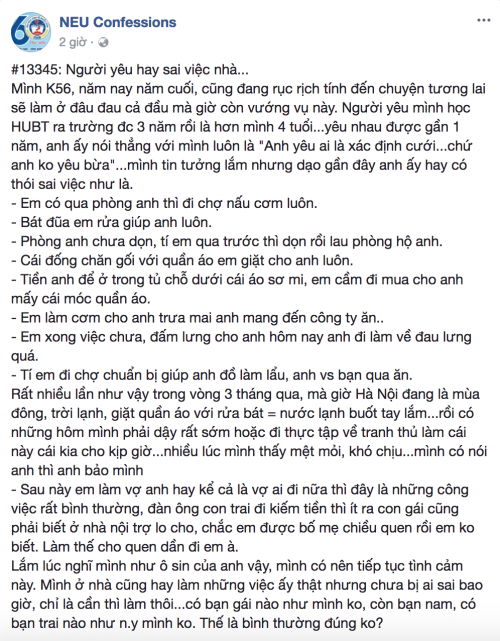 Bị sai làm việc nhà, cô gái phản ứng thì bị nói ‘làm dần cho quen, sau là vợ cũng phải thế’ - Ảnh 1.