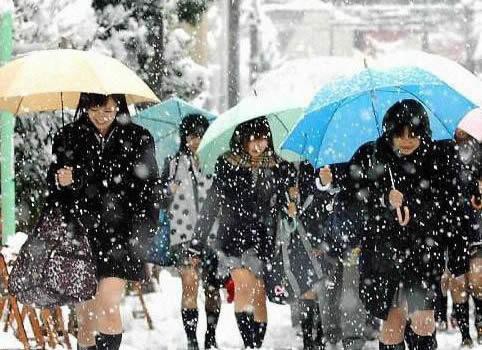 Mặc cho tuyết rơi trắng trời, nữ sinh Nhật Bản vẫn kiên cường diện váy ngắn xinh xắn tới trường - Ảnh 13.