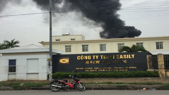 Cháy lớn tại kho nguyên liệu trong CCN Tân Liên - Ảnh 3.