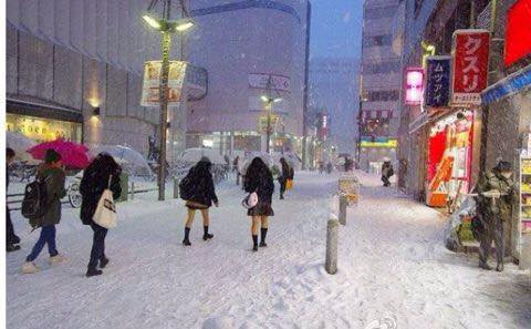 Mặc cho tuyết rơi trắng trời, nữ sinh Nhật Bản vẫn kiên cường diện váy ngắn xinh xắn tới trường - Ảnh 7.
