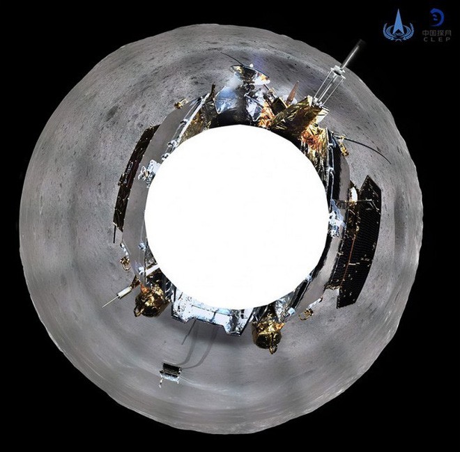 Cận cảnh quá trình hạ cánh và bức ảnh panorama đầu tiên về Mặt Trăng do tàu thăm dò Hằng Nga 4 gửi về Trái Đất - Ảnh 1.