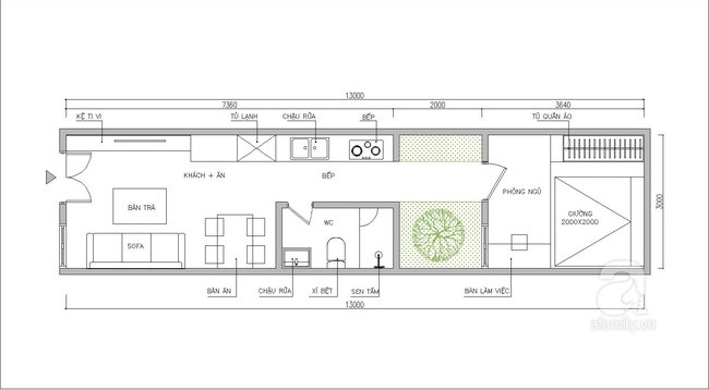 Tư vấn thiết kế nhà cấp 4, 39m² cho gia đình 3 người với đầy đủ công năng và ánh sáng tự nhiên hoàn hảo - Ảnh 1.