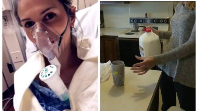 Đang rót sữa vào cốc cho con, người mẹ bỗng gặp tai nạn bị thương khắp mặt bởi vụ nổ cốc chưa từng xảy ra - Ảnh 1.
