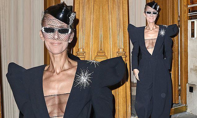Celine Dion lại gây sốc khi diện váy xẻ sâu khoe ngực với cơ thể nhăn nheo - Ảnh 2.