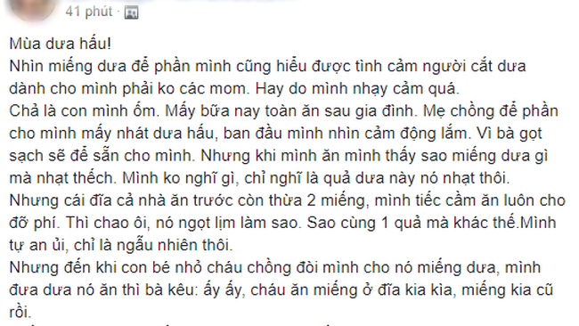 Đĩa dưa hấu đẹp mắt mẹ chồng để phần, chẳng ai ngờ lại ẩn chứa một bí mật khiến nàng dâu cay đắng - Ảnh 1.